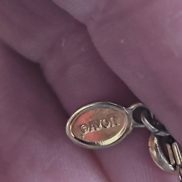 Avon Gatsby Collection Necklace Wired Crescent Shaped Lucite Shrimp-Like Pendant - Picture 5 of 6